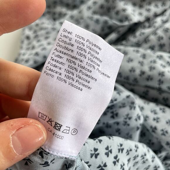 JUST Female Dress‎ Womens X Small Henry Blue Clover Print Ruffle Cottage Core - Picture 8 of 8